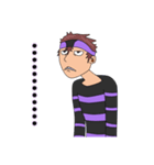 Purple ＆ Black Stripe（個別スタンプ：7）