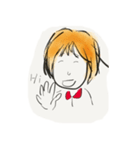 A Little Girl Short Hair Mood（個別スタンプ：1）