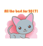 2017 NEW YEAR Cat and scooter（個別スタンプ：11）