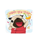 Kaoneaw The Pug HAPPY NEW YEAR（個別スタンプ：6）