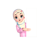 Amarena Muslim hijab girl（個別スタンプ：34）