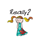 Girl with hair tied（個別スタンプ：9）