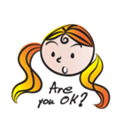 Girl with hair tied（個別スタンプ：15）