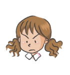 brown hair girl（個別スタンプ：3）