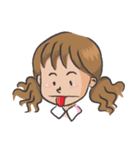 brown hair girl（個別スタンプ：4）