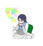業務担当女子のスタンプ2（個別スタンプ：21）