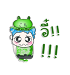 Mr. Hikaru and frog. ^_^（個別スタンプ：39）