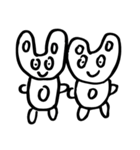 Round Bunnies Twogether（個別スタンプ：11）