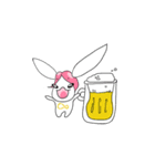 Pink haired rabbit（個別スタンプ：32）