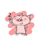 FUNNY BIG HEAD PIG:HAPPY LIFE（個別スタンプ：24）