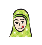 green scarf girl（個別スタンプ：27）