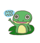 The frog on the lotus leaf（個別スタンプ：1）