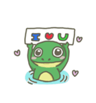 The frog on the lotus leaf（個別スタンプ：16）