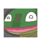 The frog on the lotus leaf（個別スタンプ：36）