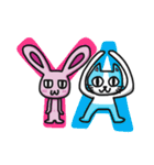 Sassy bunny ＆ Hu-Lu cat(English version)（個別スタンプ：34）