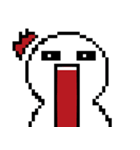 Q white face V（個別スタンプ：19）
