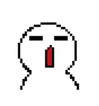 Q white face V（個別スタンプ：39）