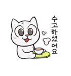 白猫さんの韓国語（個別スタンプ：14）