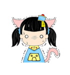 Calm cat Girl（個別スタンプ：15）