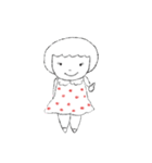 Red circle dot girl (I)（個別スタンプ：1）