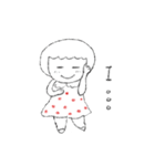 Red circle dot girl (I)（個別スタンプ：4）