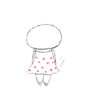 Red circle dot girl (I)（個別スタンプ：10）