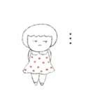 Red circle dot girl (I)（個別スタンプ：11）