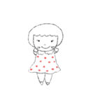 Red circle dot girl (I)（個別スタンプ：18）