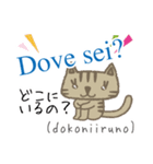 可愛い猫のイタリア語と日本語-2（個別スタンプ：14）