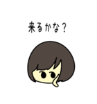 女の子と灰色ネコの待ち合わせ（個別スタンプ：7）
