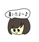 女の子と灰色ネコの待ち合わせ（個別スタンプ：36）