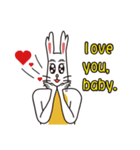 English version rabbit say（個別スタンプ：36）