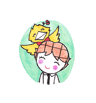 ますめちゃんととりさん☆毎日がハッピー（個別スタンプ：1）