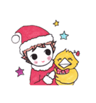 ますめちゃんととりさん☆Xmasとお正月（個別スタンプ：1）