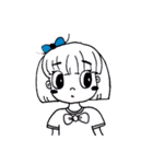Girl ,Blue Ribbon（個別スタンプ：4）