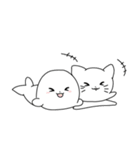 愉快な猫とアザラシ（個別スタンプ：4）