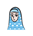 blue scarf woman（個別スタンプ：1）