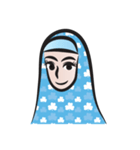 blue scarf woman（個別スタンプ：2）