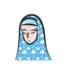 blue scarf woman（個別スタンプ：3）