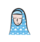 blue scarf woman（個別スタンプ：5）