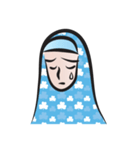 blue scarf woman（個別スタンプ：7）