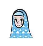 blue scarf woman（個別スタンプ：9）