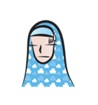 blue scarf woman（個別スタンプ：12）