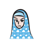 blue scarf woman（個別スタンプ：15）