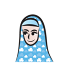 blue scarf woman（個別スタンプ：16）