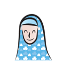 blue scarf woman（個別スタンプ：17）