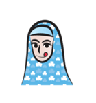 blue scarf woman（個別スタンプ：18）