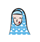 blue scarf woman（個別スタンプ：23）