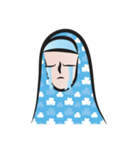 blue scarf woman（個別スタンプ：26）