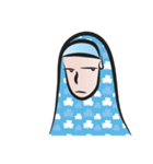 blue scarf woman（個別スタンプ：28）